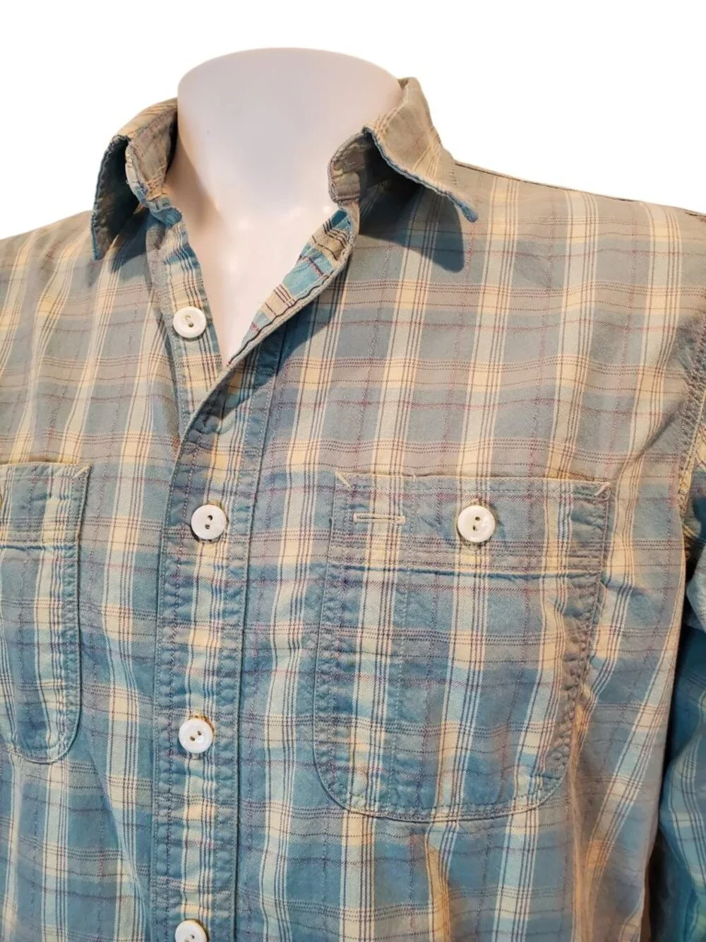 RRL Double RL Ralph Lauren Plaid Button-Down Shirt Men's 100% Cotton Vintage